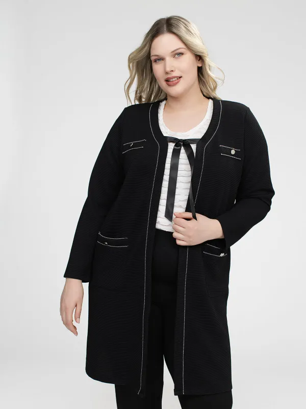 Long-sleeve semi-fitted cardigan sold by Claire France