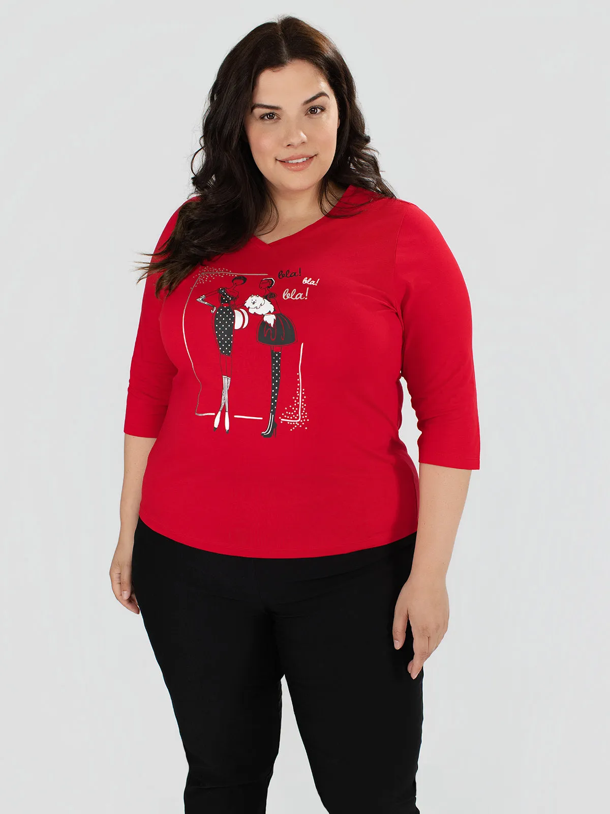 3/4-sleeve semi-fitted t-shirt sold by Claire France product image thumbnail 5