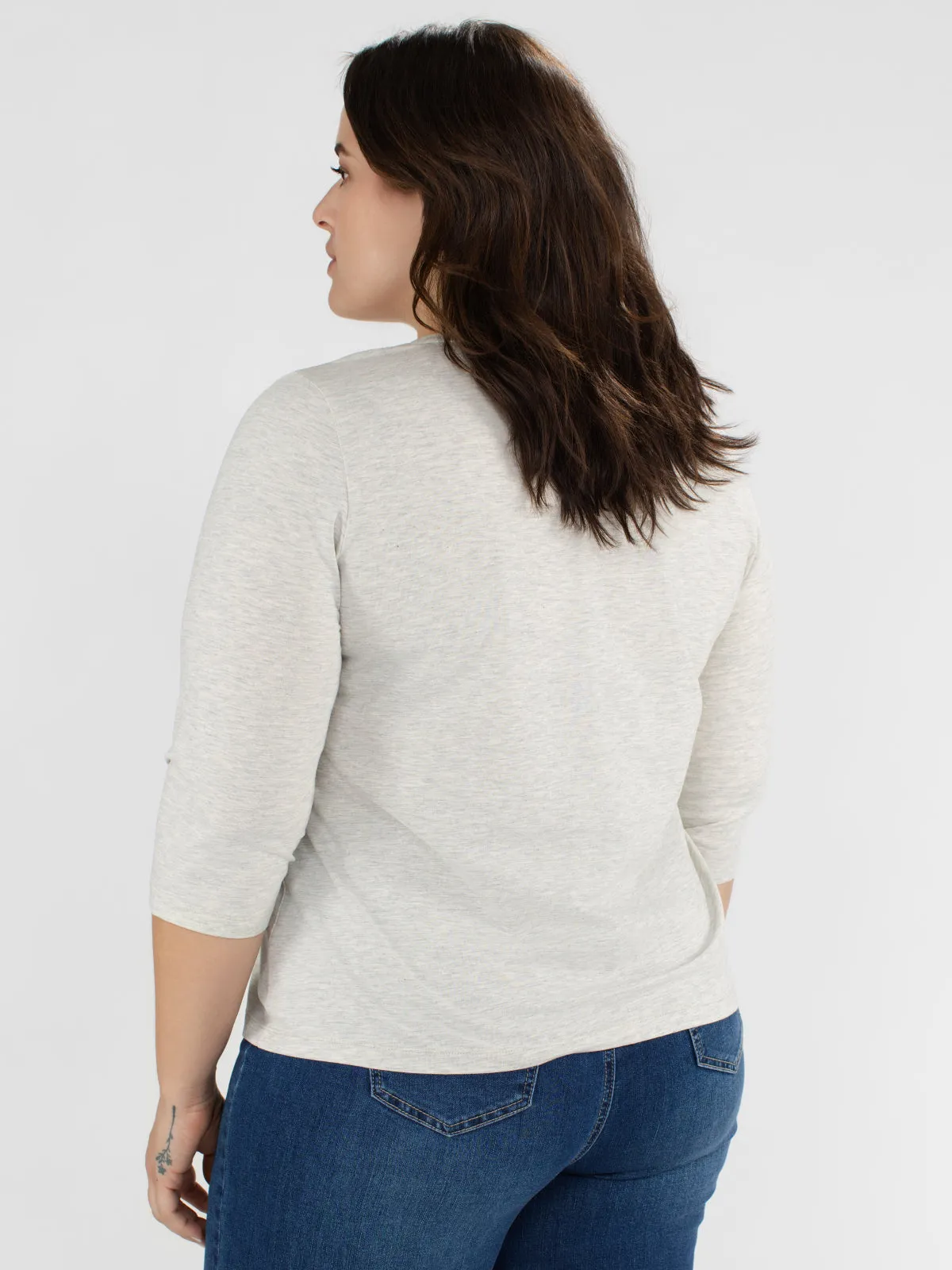 3/4-sleeve semi-fitted t-shirt sold by Claire France product image thumbnail 3