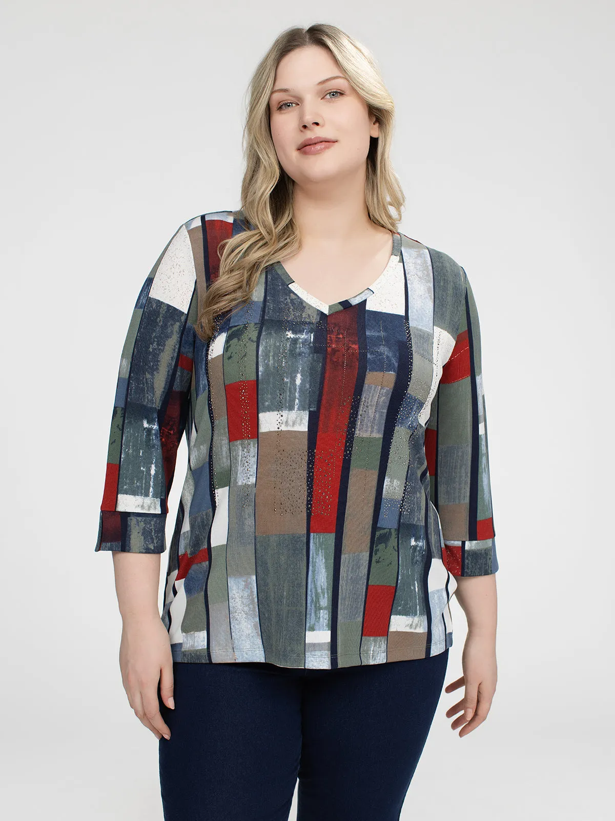 3/4-sleeve semi-fitted t-shirt sold by Claire France product image thumbnail 5