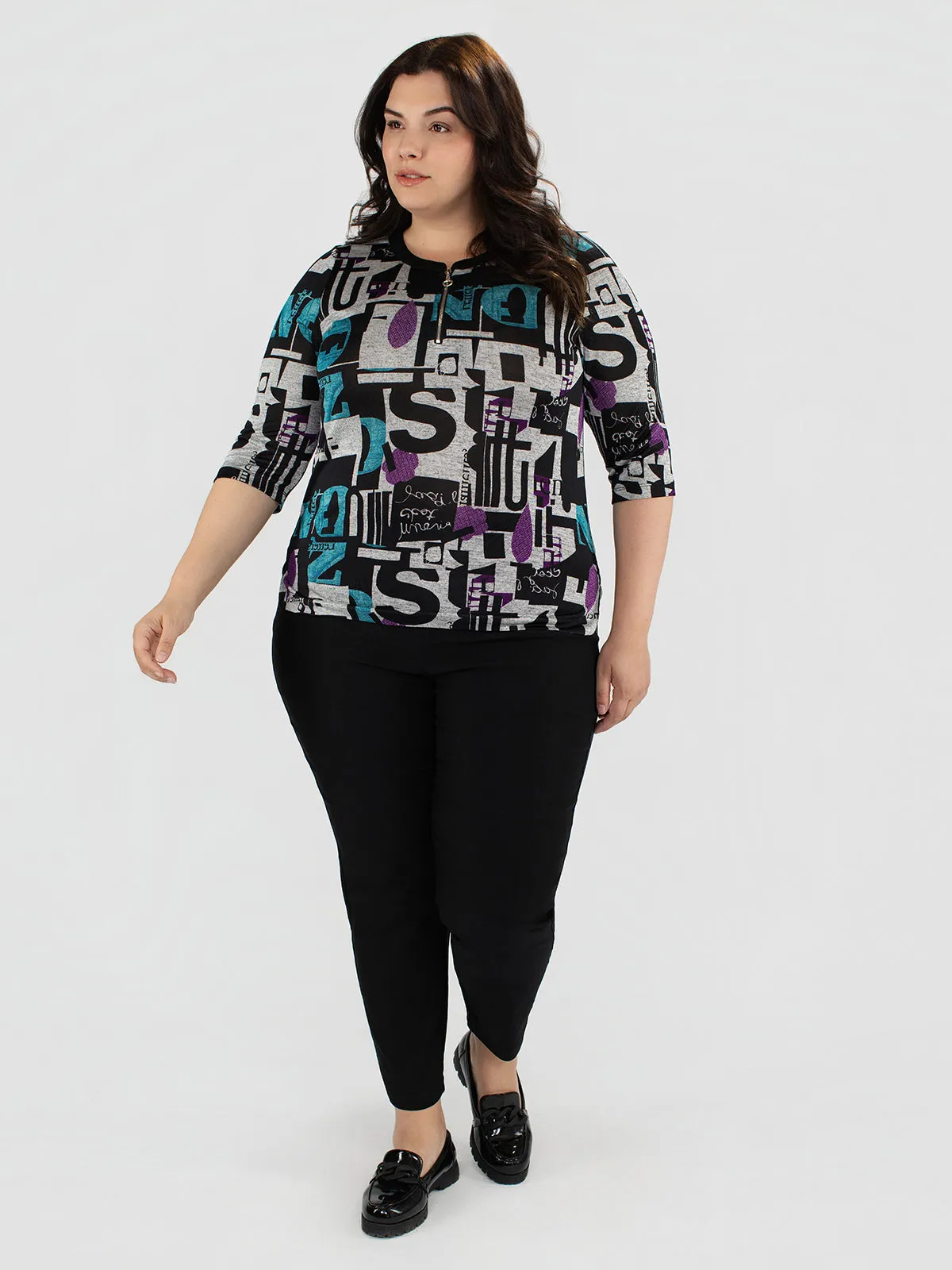 3/4-sleeve semi-fitted t-shirt sold by Claire France product image thumbnail 4