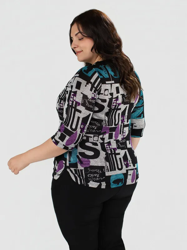 3/4-sleeve semi-fitted t-shirt sold by Claire France