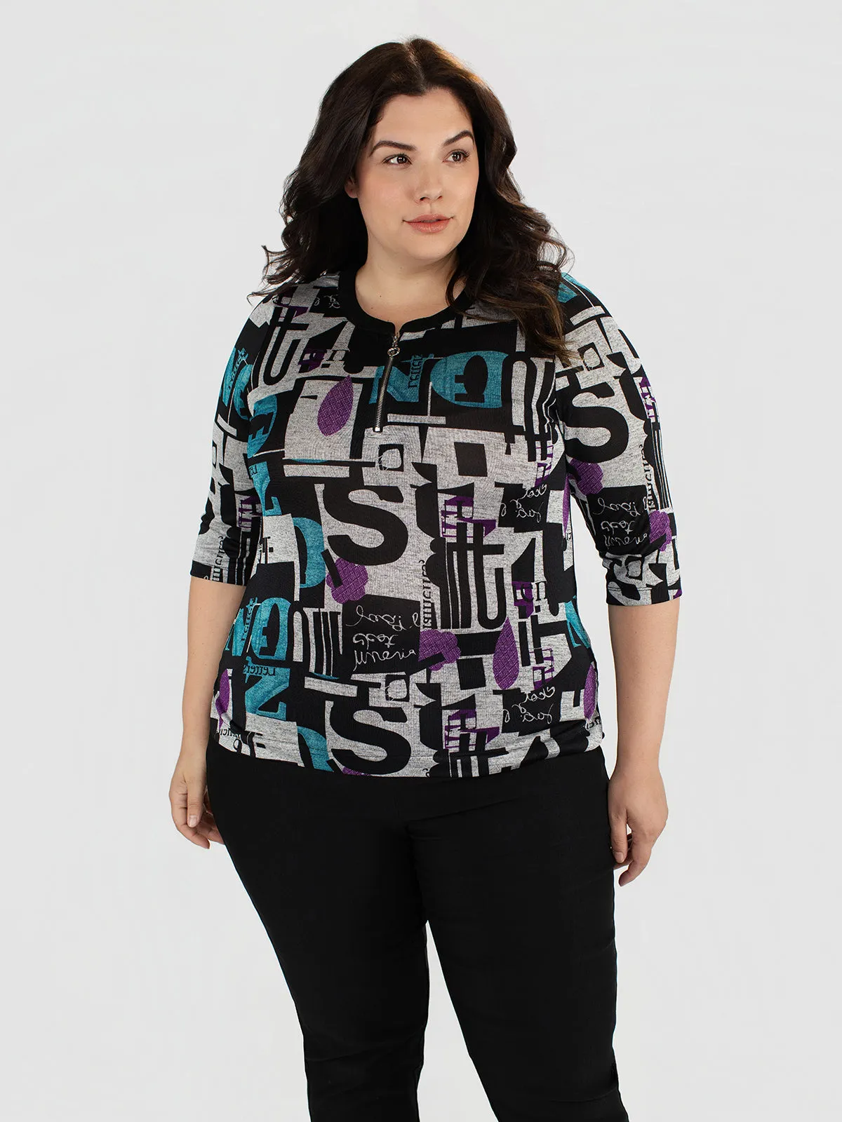 3/4-sleeve semi-fitted t-shirt sold by Claire France product image thumbnail 3