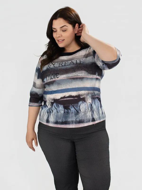 3/4-sleeve semi-fitted t-shirt sold by Claire France