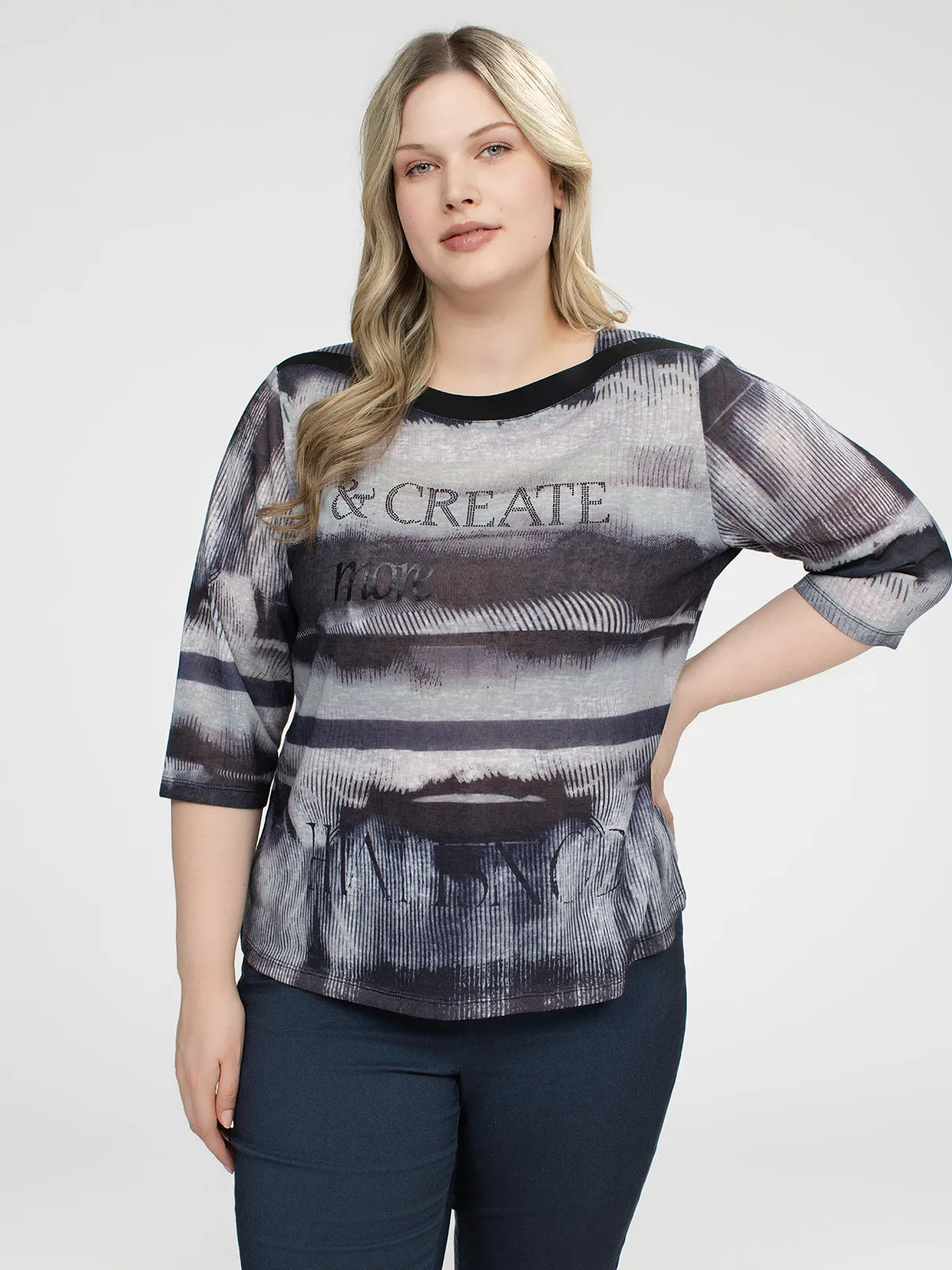 3/4-sleeve semi-fitted t-shirt sold by Claire France product image thumbnail 5