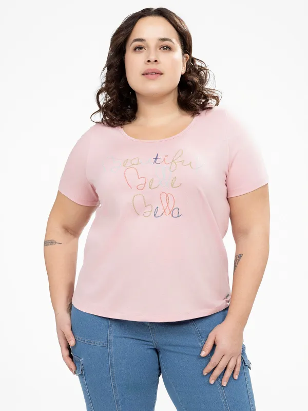 Short-sleeve semi-fitted t-shirt sold by Claire France