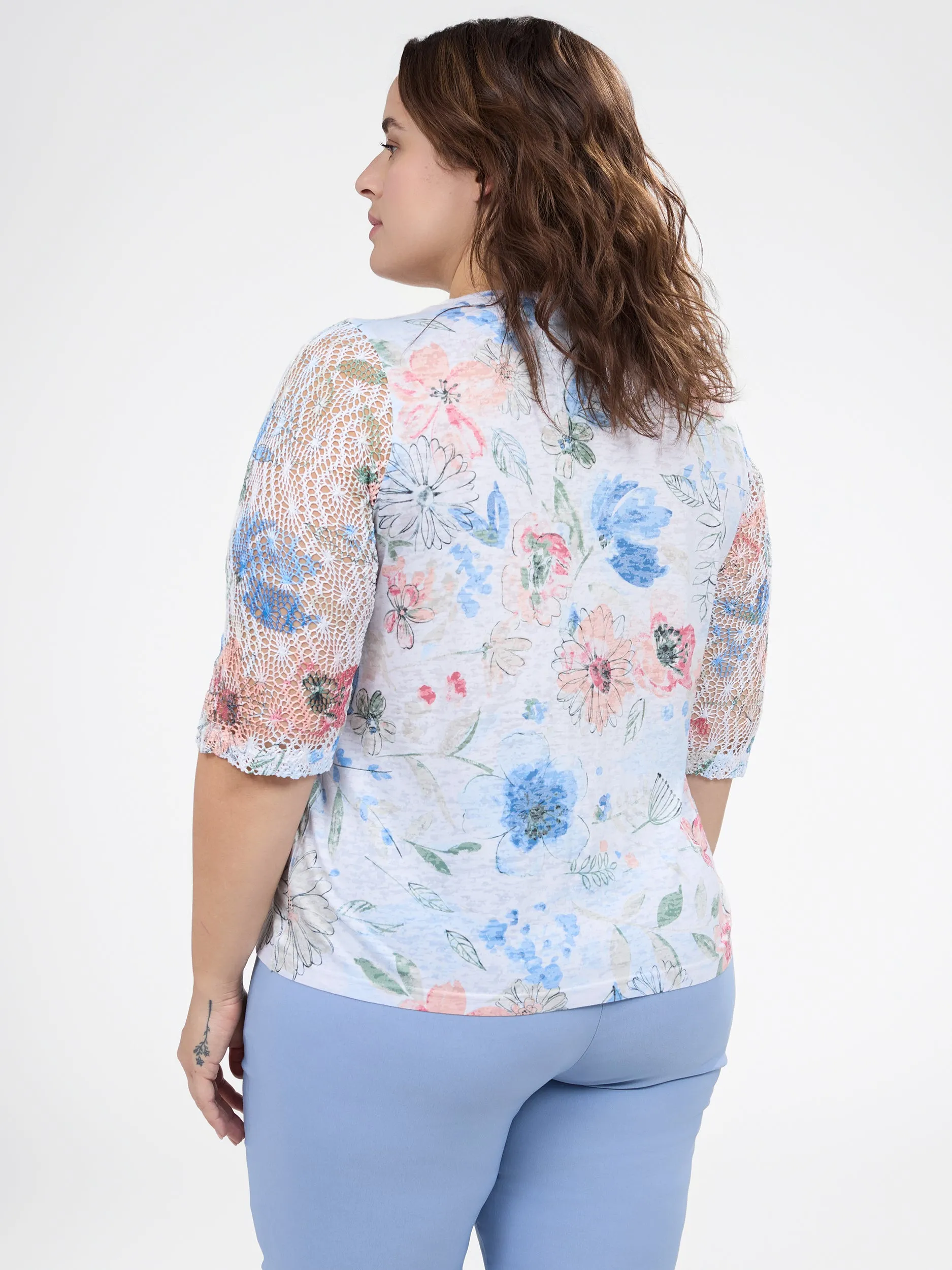 3/4-sleeve semi-fitted t-shirt sold by Claire France product image thumbnail 3