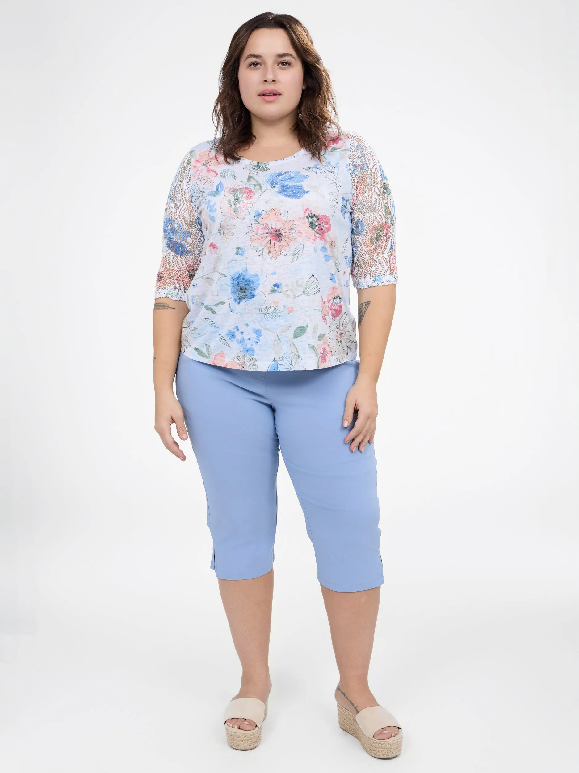 3/4-sleeve semi-fitted t-shirt sold by Claire France product image thumbnail 2