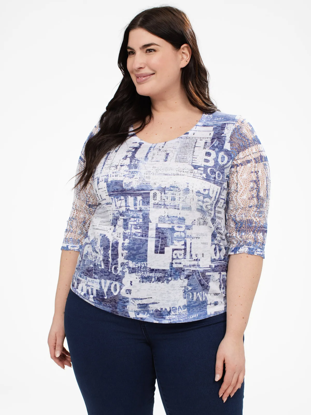 3/4-sleeve semi-fitted t-shirt sold by Claire France product image thumbnail 4