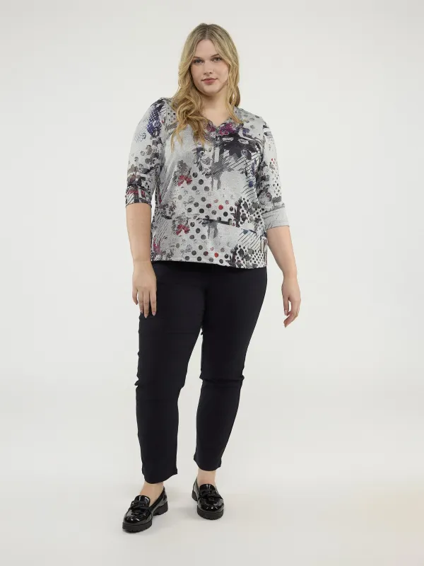 3/4-sleeve semi-fitted t-shirt sold by Claire France