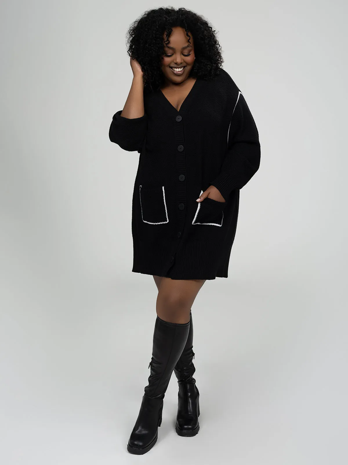 Semi-fitted sweater cardigan sold by Claire France product image thumbnail 3