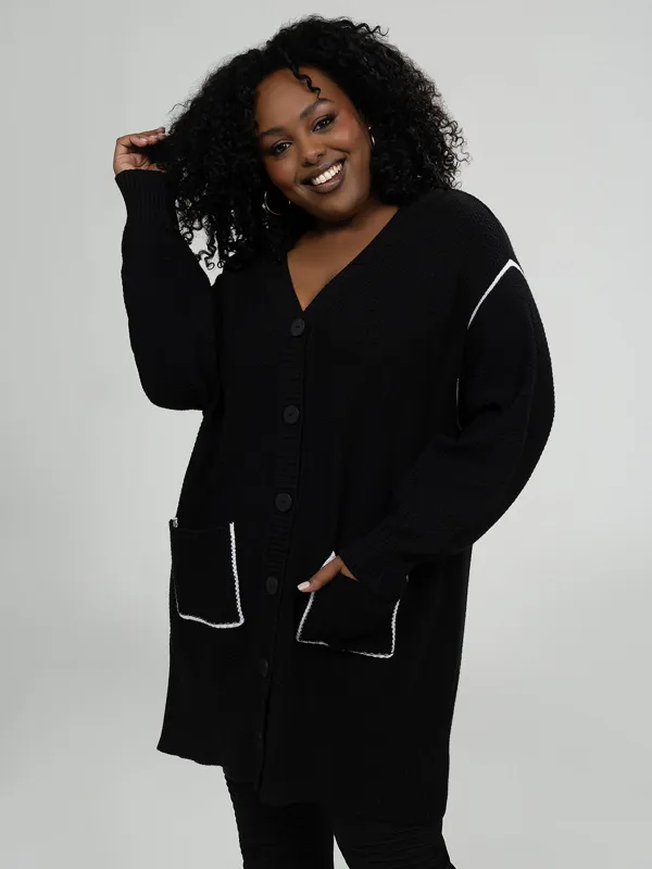 Semi-fitted sweater cardigan sold by Claire France