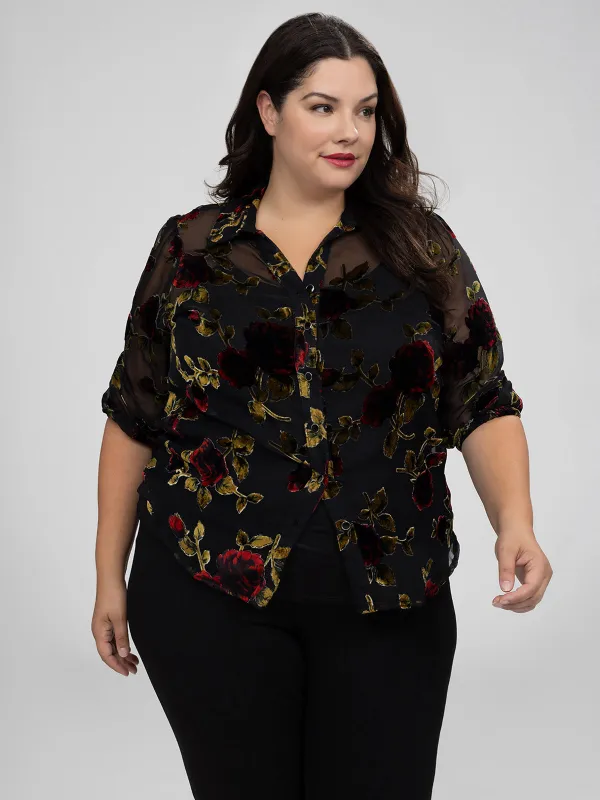 3/4-sleeve blouse with buttons sold by Claire France