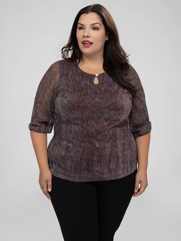 3/4-sleeve loose t-shirt sold by Claire France