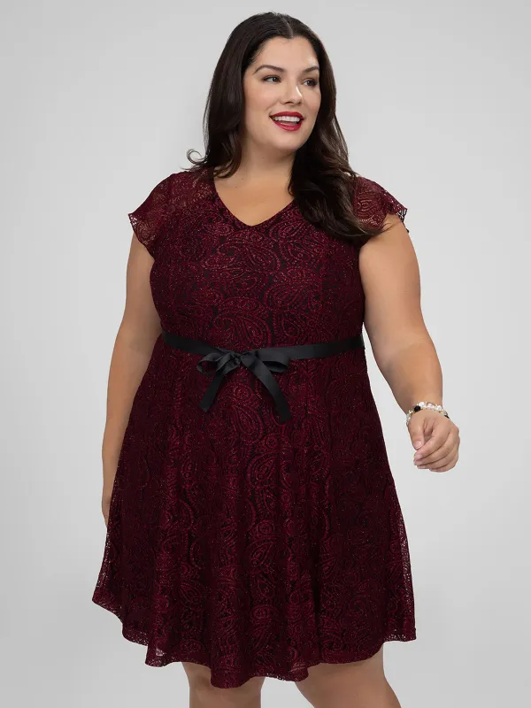 Flared midi knit dress sold by Claire France