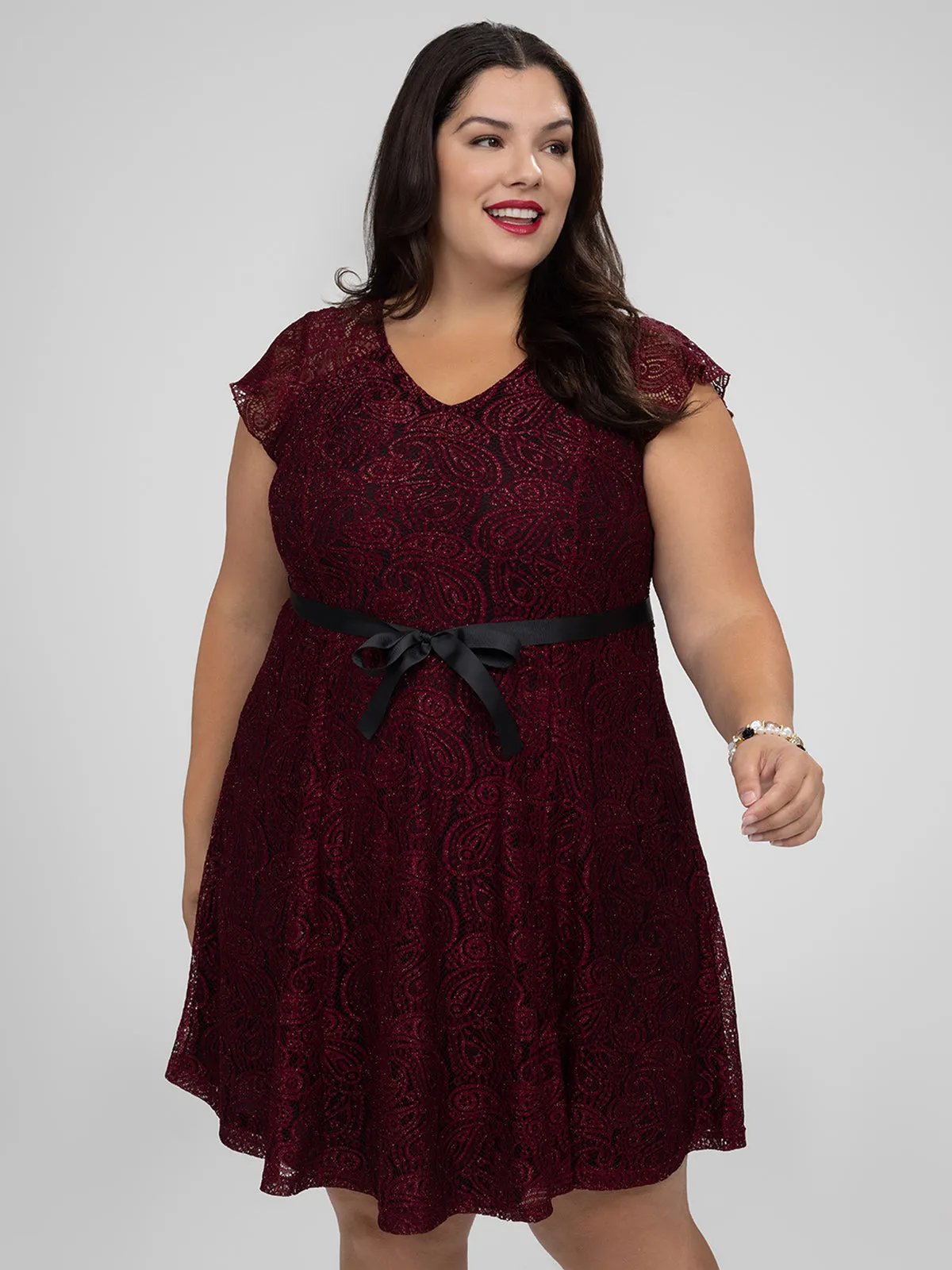 Flared midi knit dress sold by Claire France