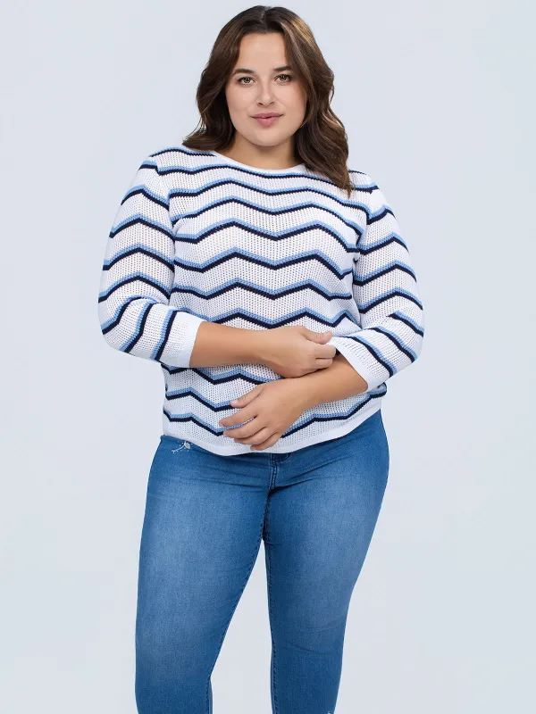 Long-sleeve pullover sweater made by Claire France