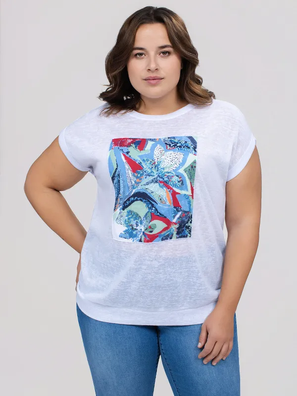 Short-sleeve loose tunic made by Claire France