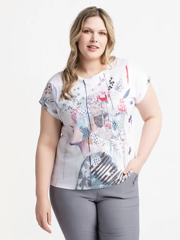 Short-sleeve loose tunic made by Claire France