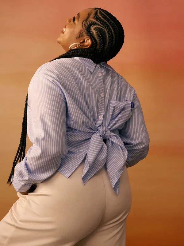 Long-sleeve loose blouse with buttons made by Claire France