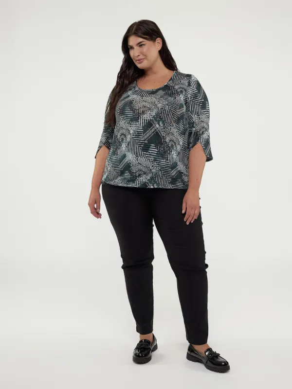 3/4-sleeve semi-fitted t-shirt sold by Claire France