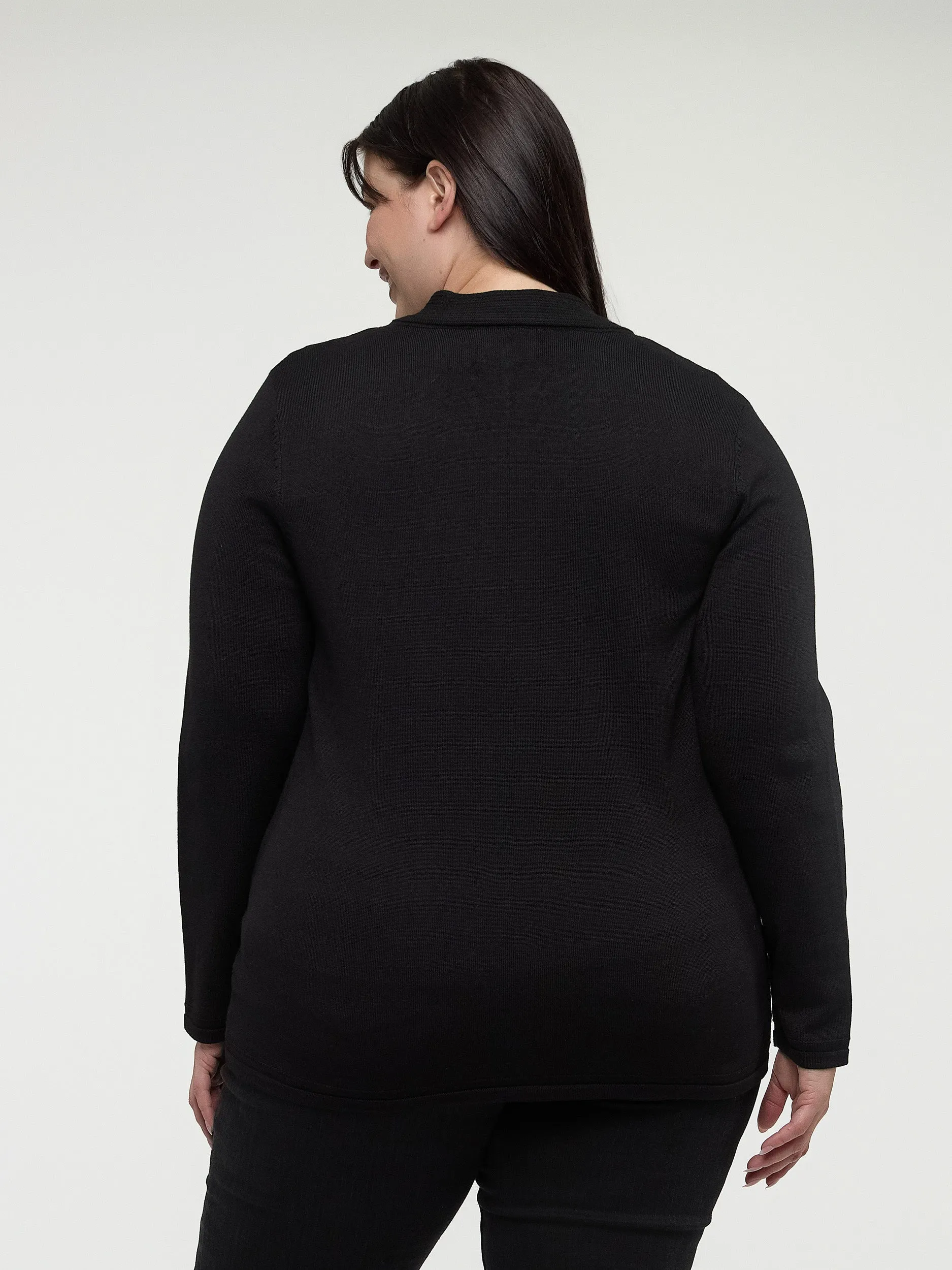 Long-sleeve semi-fitted knit cardigan sold by Claire France product image thumbnail 3