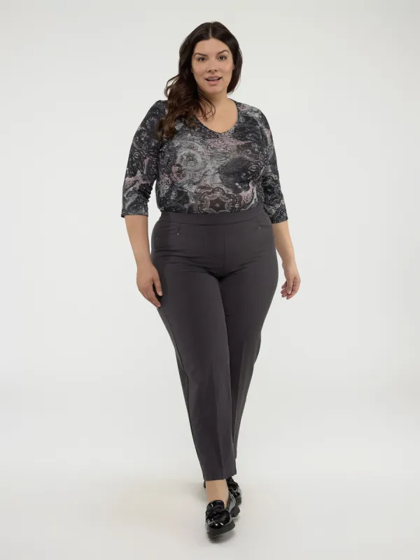 Straight semi-fitted pull-on dress pant  - Petite sold by Claire France