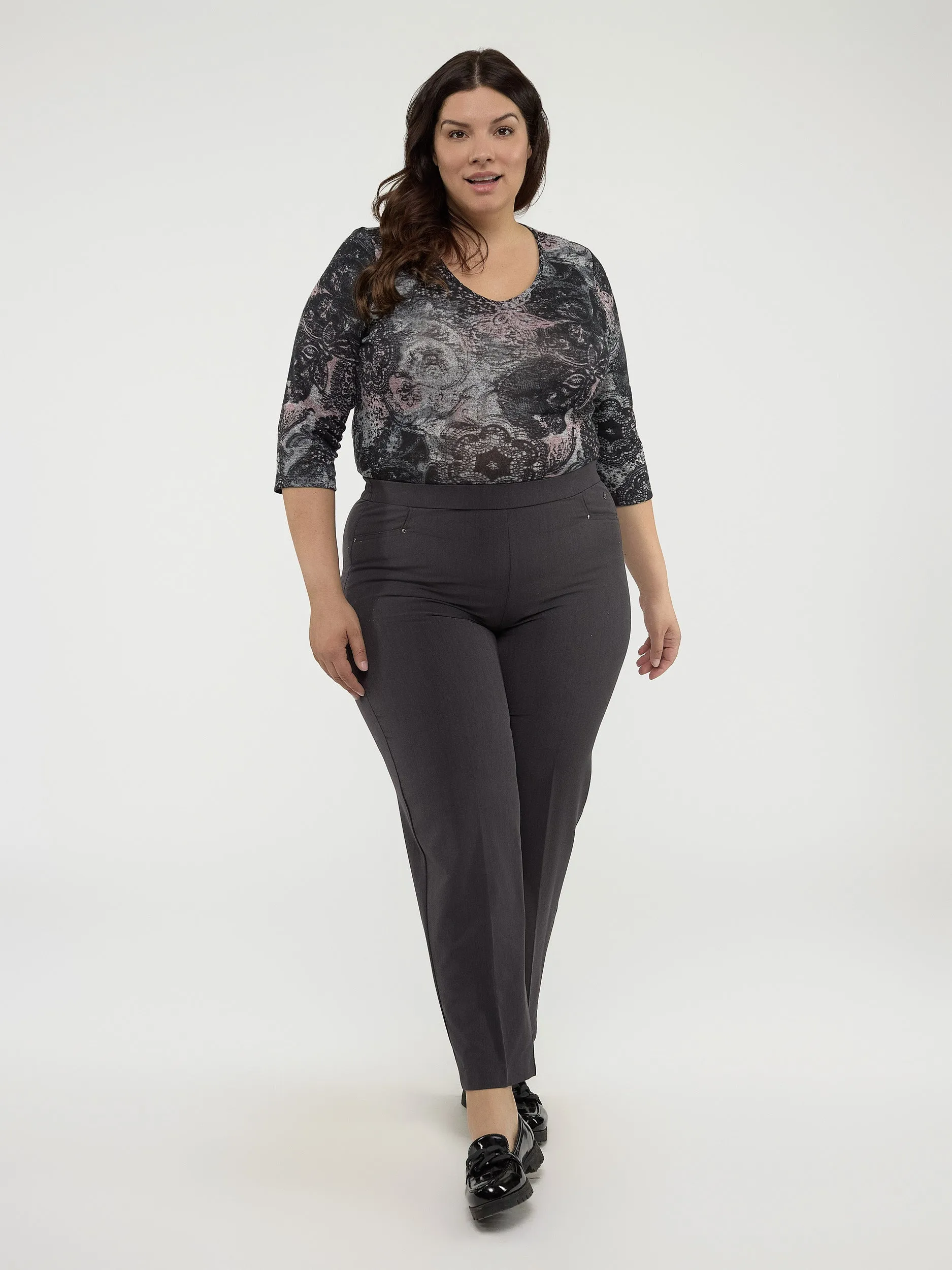 Straight pull-on dress pant - Petite sold by Claire France