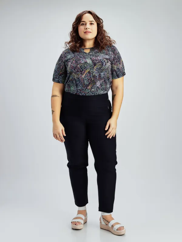 Straight fitted pull-on pant - Petite sold by Claire France