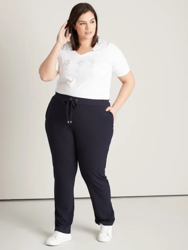 Straight casual pull-on pant sold by Claire France