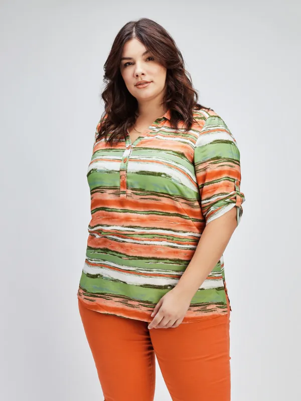 3/4-sleeve semi-fitted blouse sold by Claire France