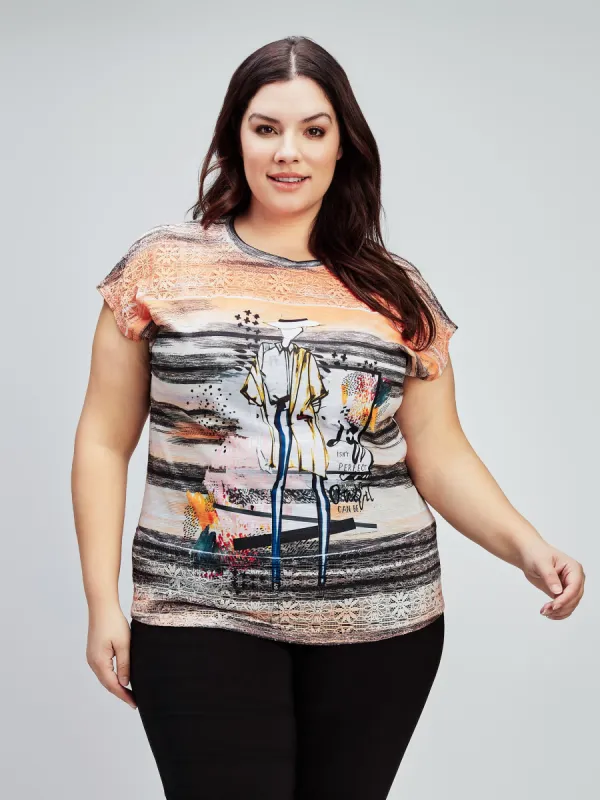 Short-sleeve semi-fitted t-shirt sold by Claire France