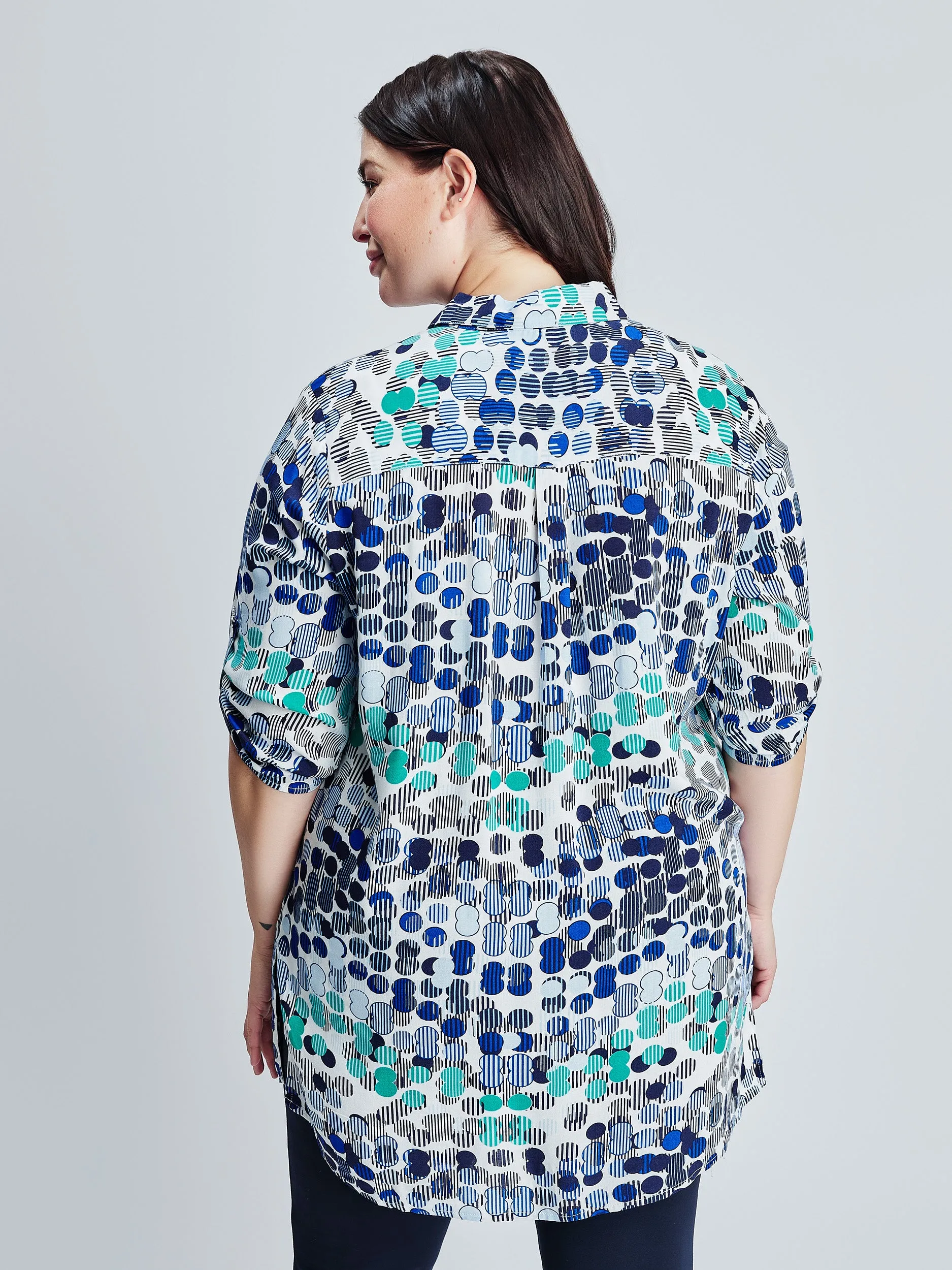 3/4-sleeve semi-fitted tunic with buttons sold by Claire France product image thumbnail 3