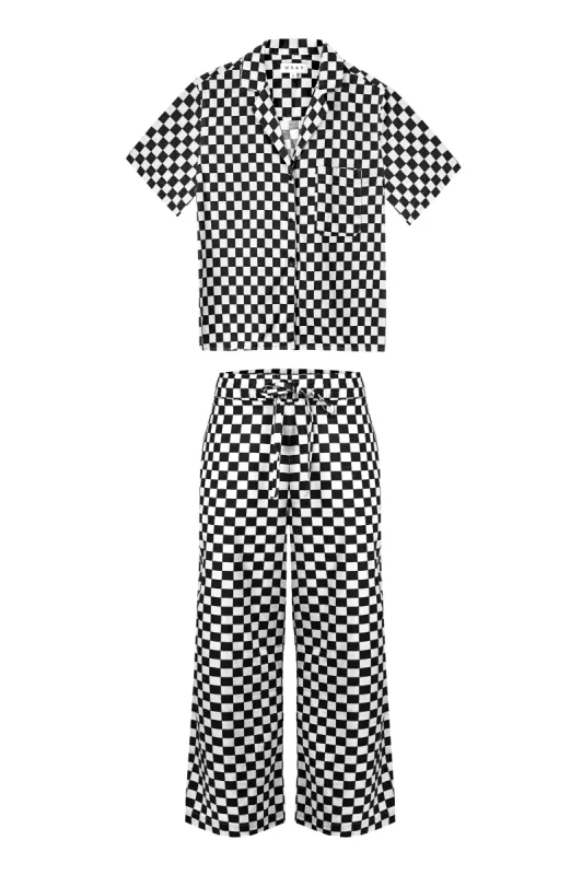 Long Lounge Set - Black Check sold by WRAY