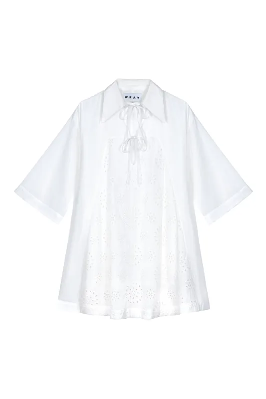 Apron Dress - Salt Eyelet sold by WRAY
