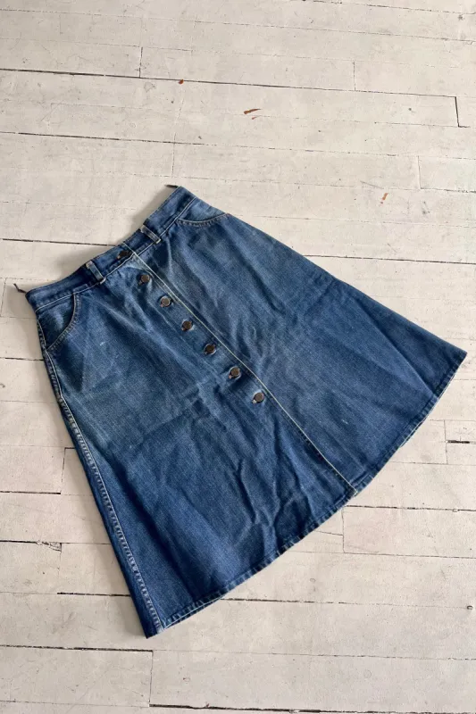 VINTAGE 70's denim A line skirt - XL sold by WRAY