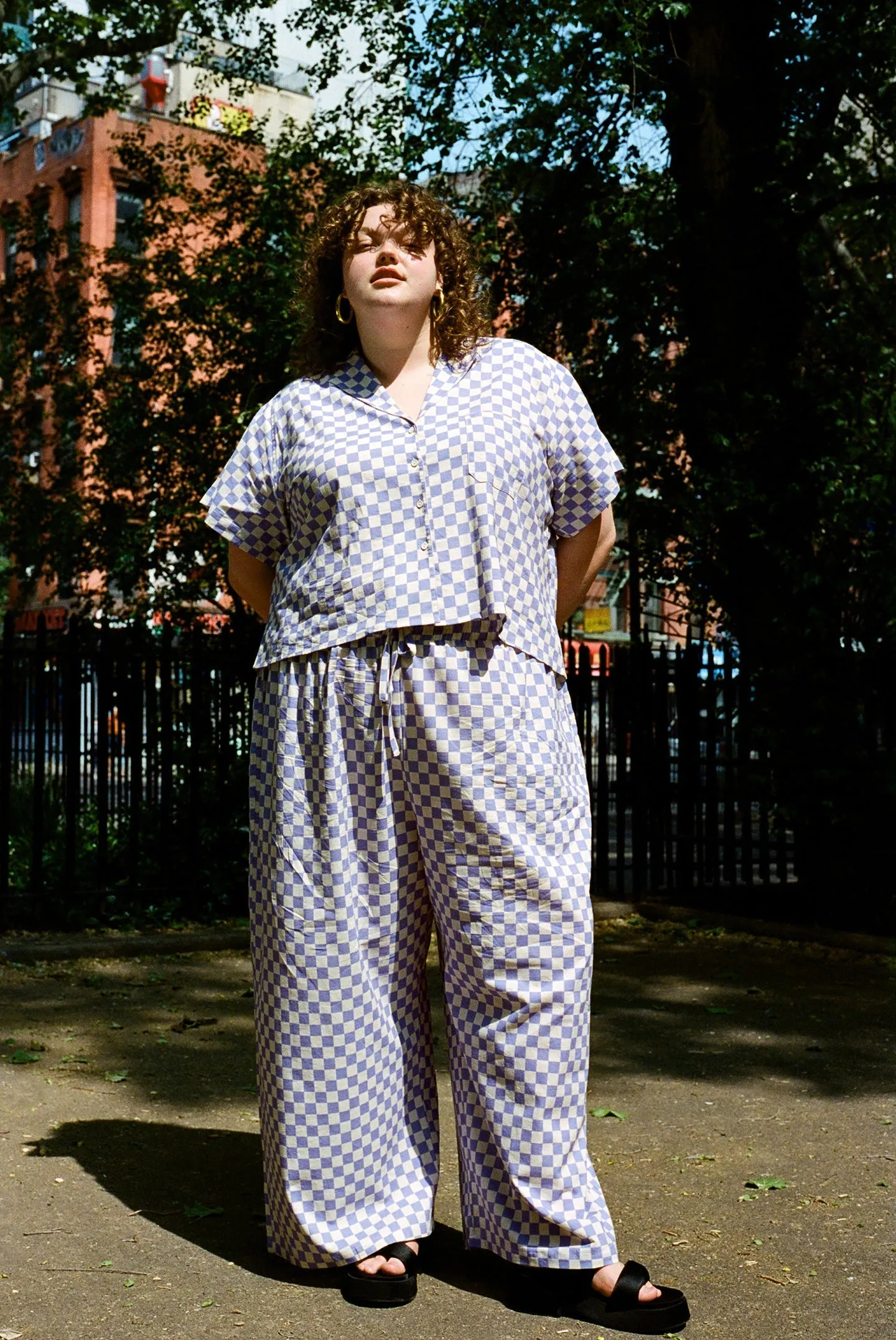 Lounge Pants - Lilac Check sold by WRAY product image thumbnail 4