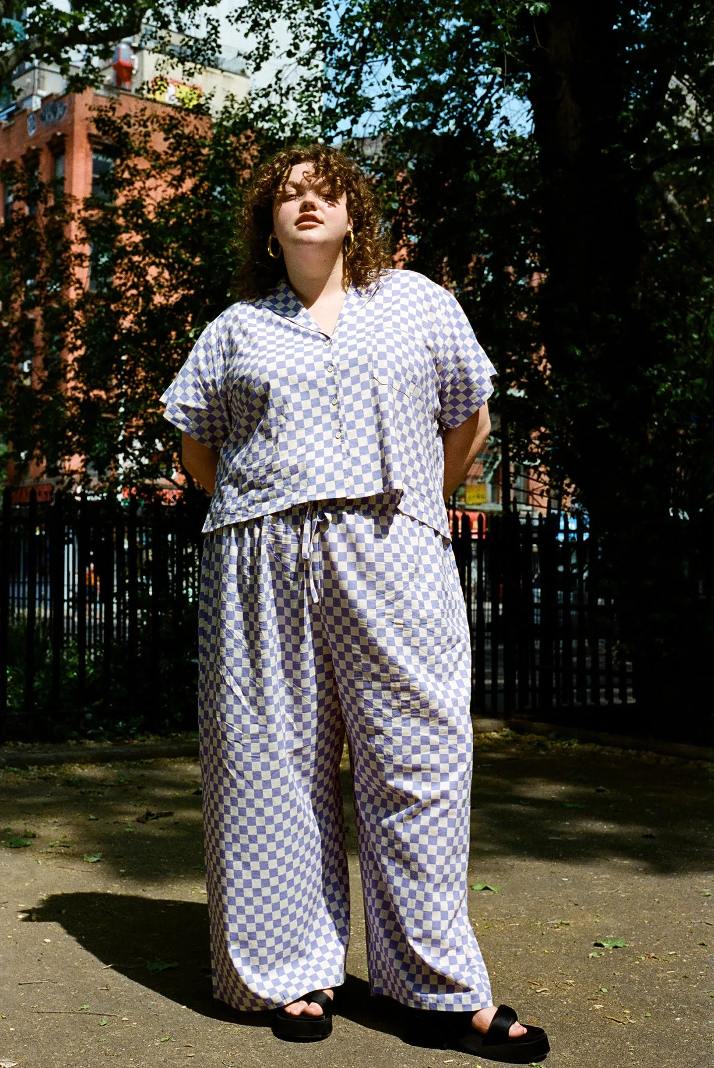 Lounge Top - Lilac Check sold by WRAY product image thumbnail 5