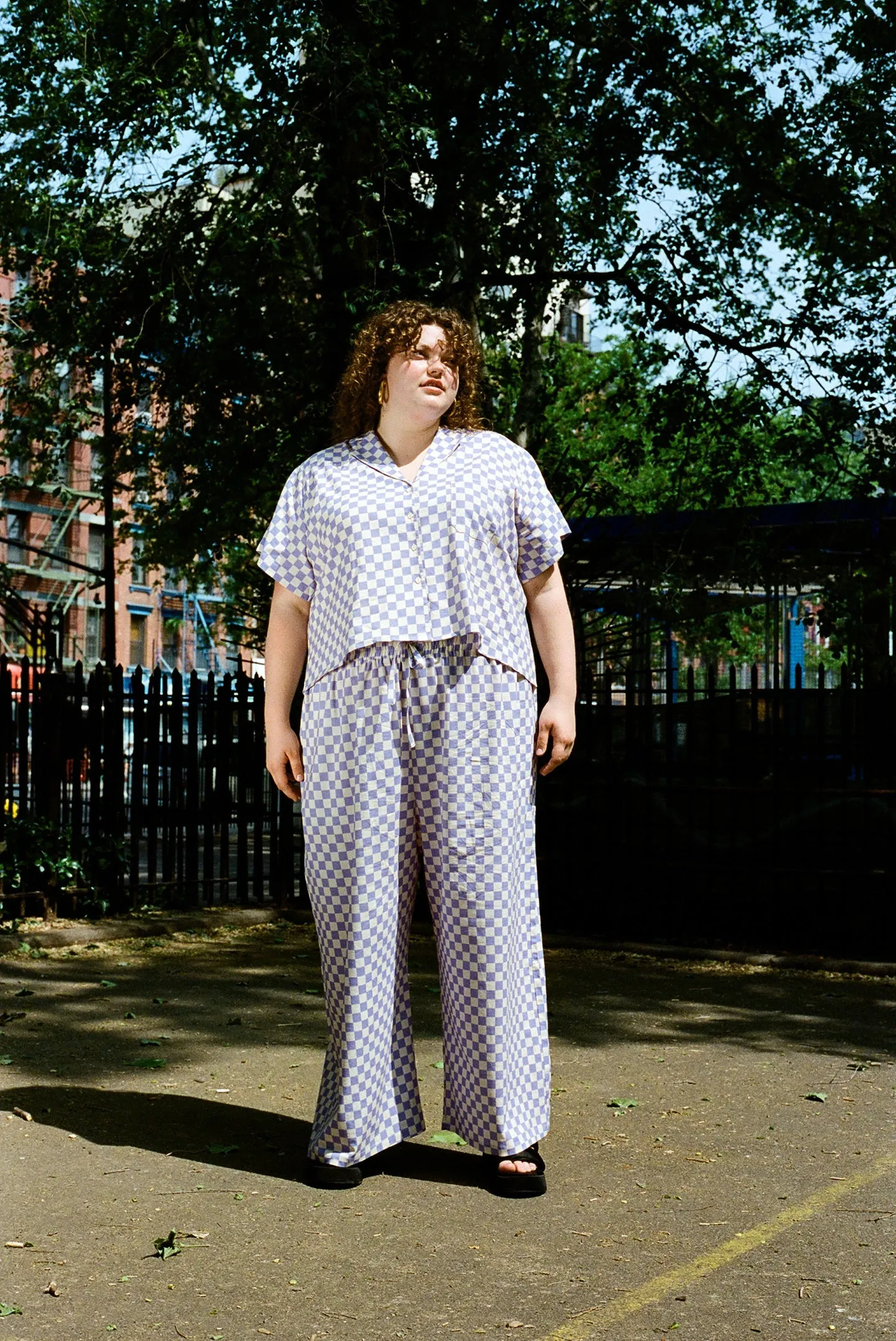 Lounge Top - Lilac Check sold by WRAY product image thumbnail 4