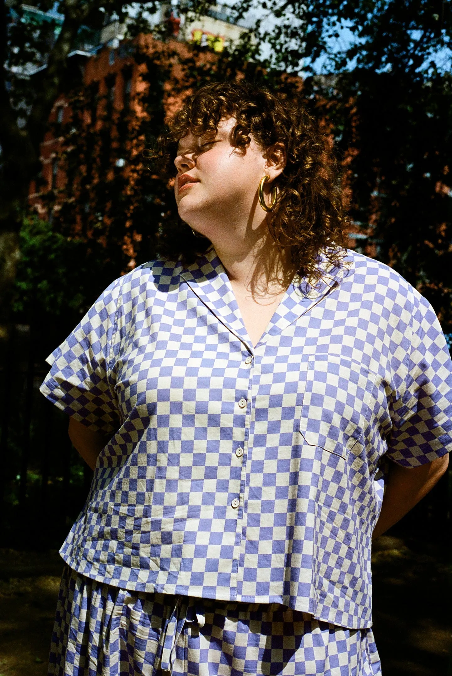 Lounge Top - Lilac Check sold by WRAY product image thumbnail 2