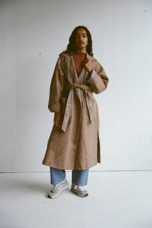 Roberta Trench - Reversible Mini Check sold by WRAY