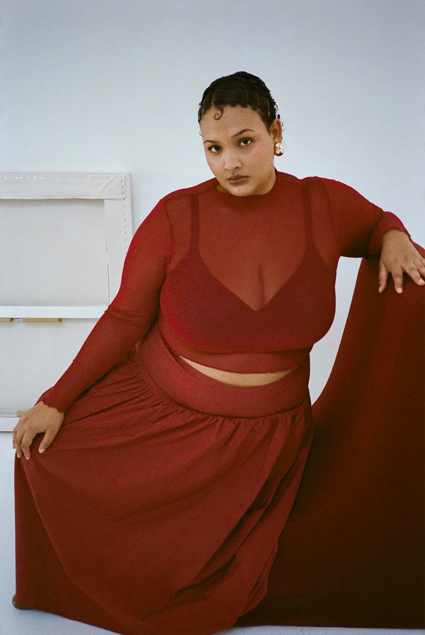 Long Sleeve Maya Tee - Merlot sold by WRAY product image thumbnail 2