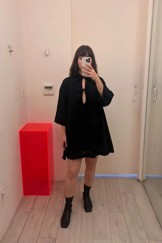 Apron Dress Sample - Licorice Eyelet sold by WRAY