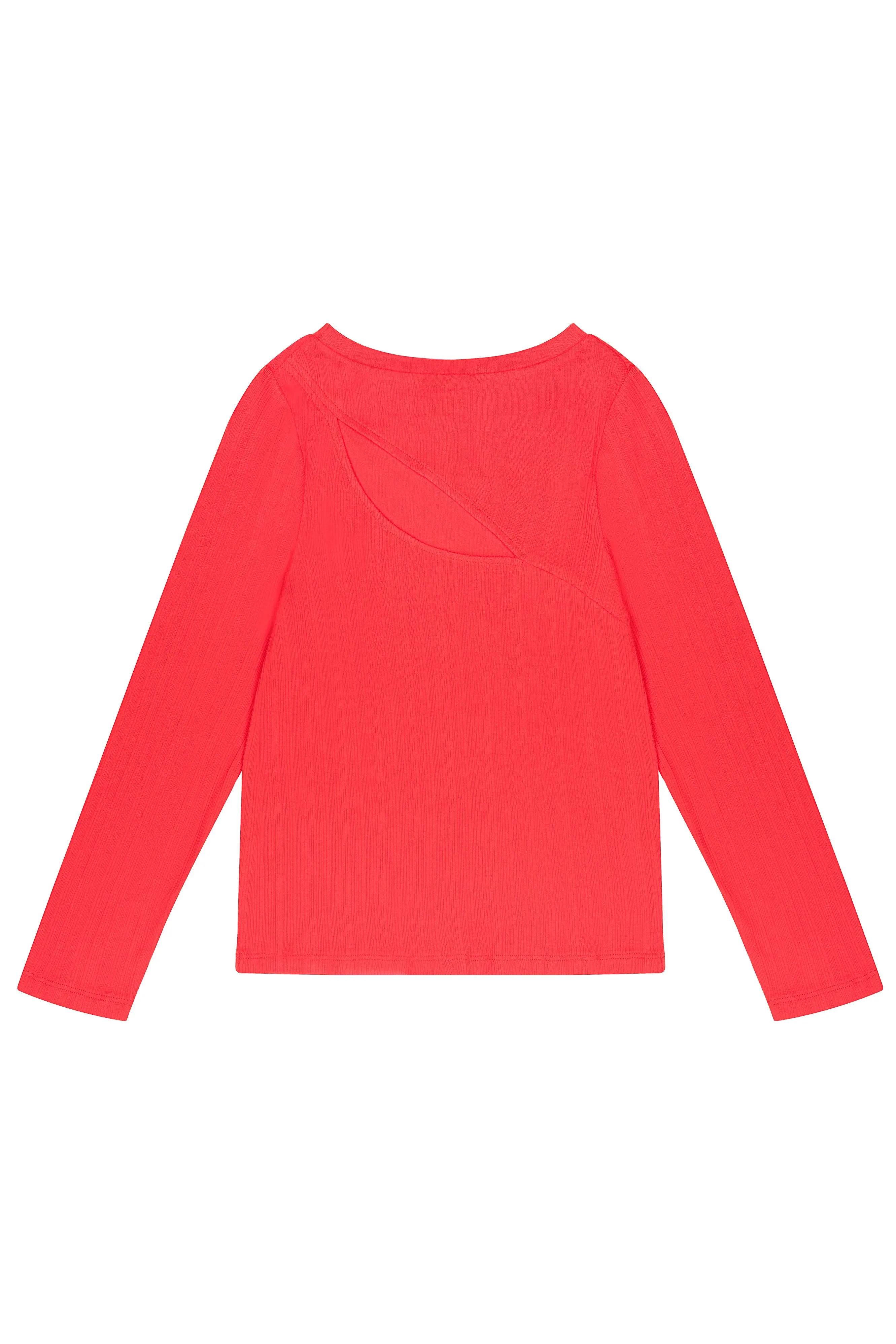 Long Sleeve Cut Out Top - Chili Pepper sold by WRAY