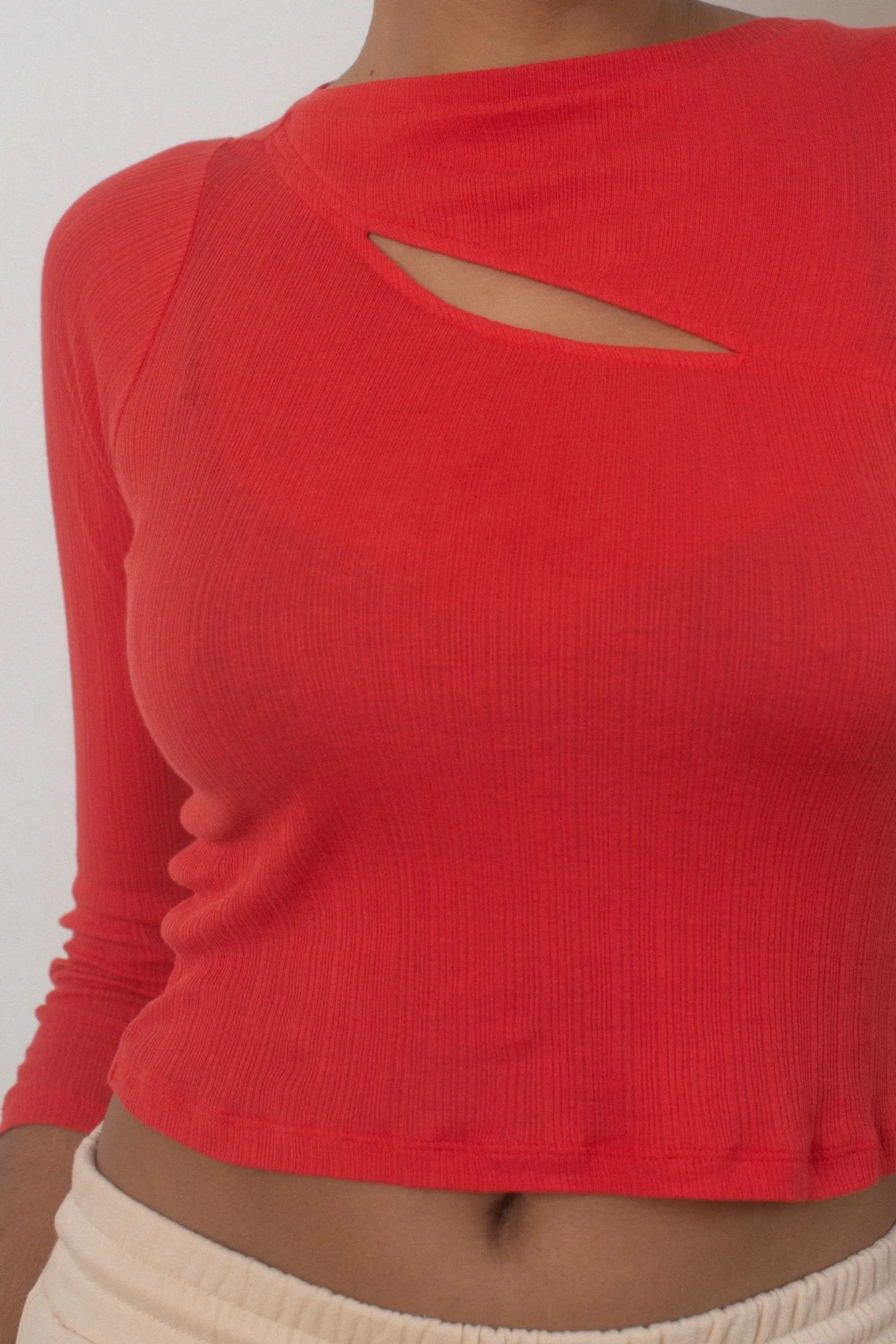 Long Sleeve Cut Out Top - Chili Pepper sold by WRAY product image thumbnail 4