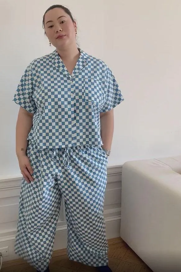 Long Lounge Set - Aqua Check sold by WRAY product image thumbnail 5