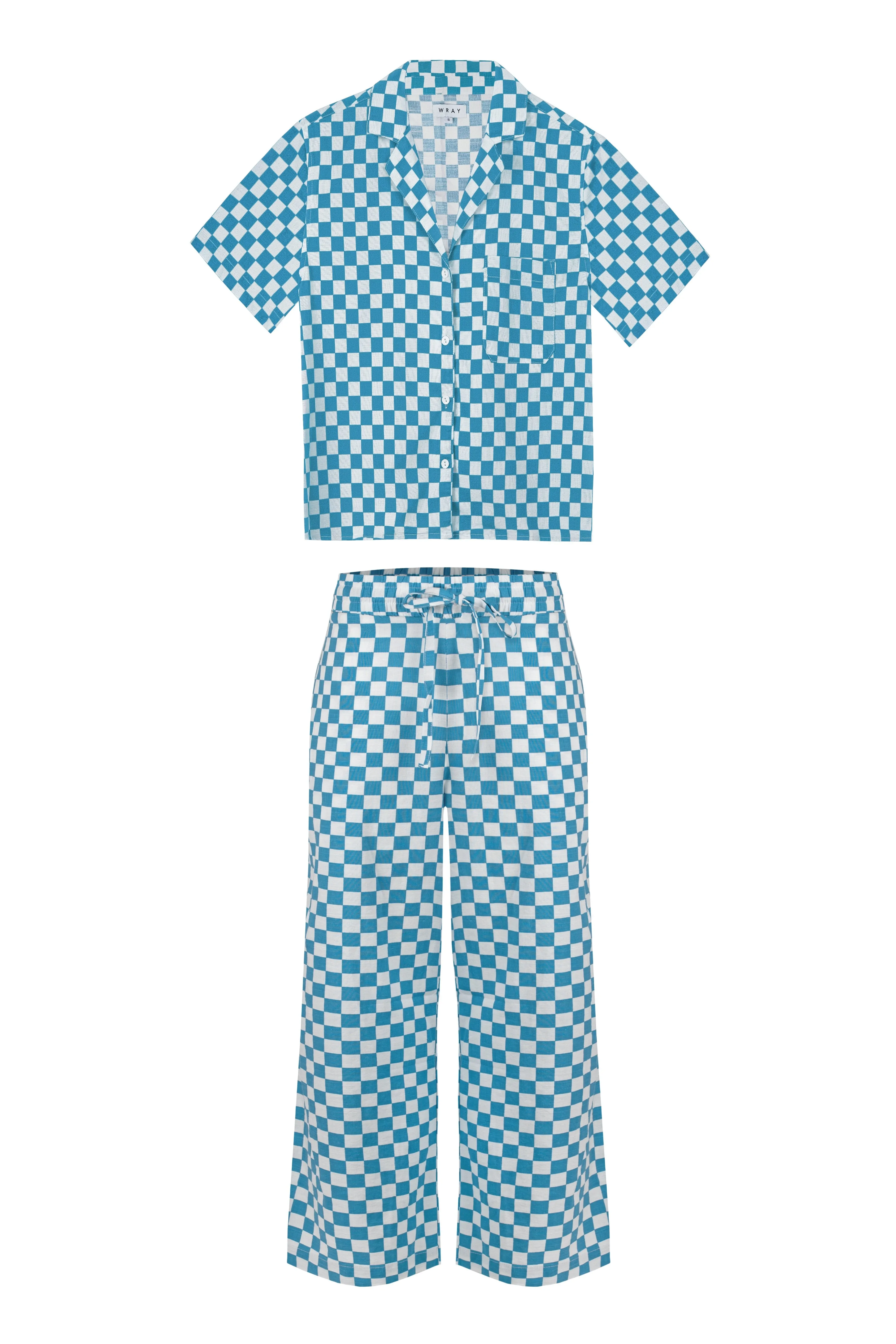 Long Lounge Set - Aqua Check sold by WRAY product image thumbnail 2