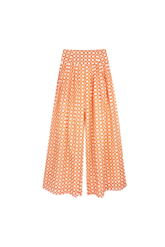 @itsmekellieb X WRAY Knot Pants - Sunset Basket Check sold by WRAY