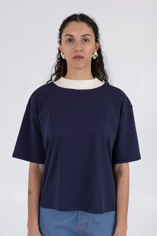 Condor Tee - Cream/Navy sold by WRAY