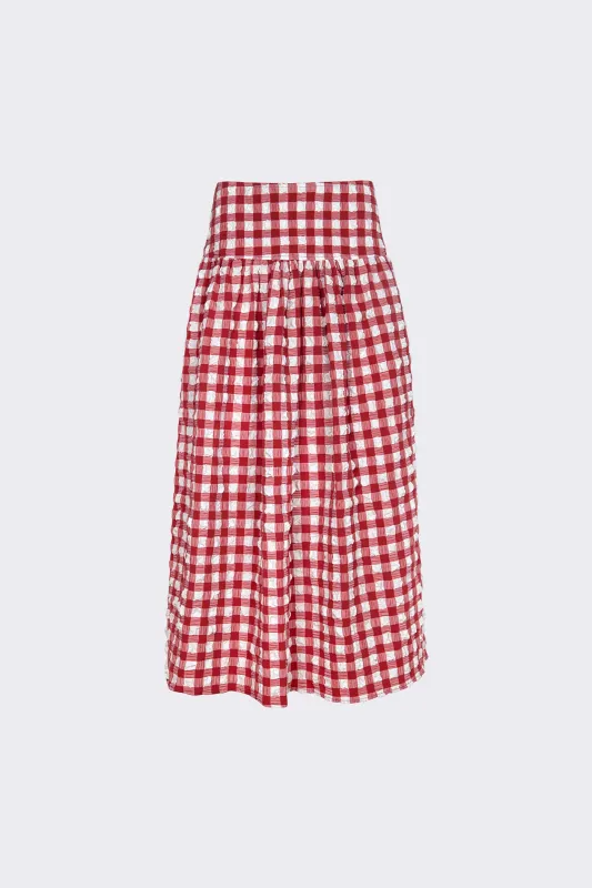 Lulu Skirt - Lipstick Check sold by WRAY